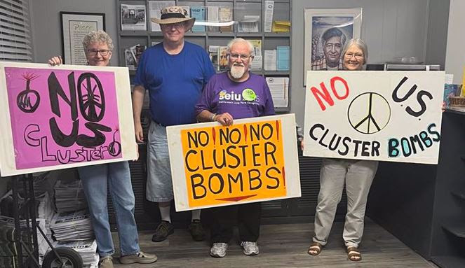 No Cluster Bombs – Peace Protest on Saturday